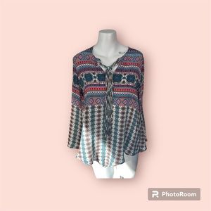 Tolani Farrah Silk blouse printed small